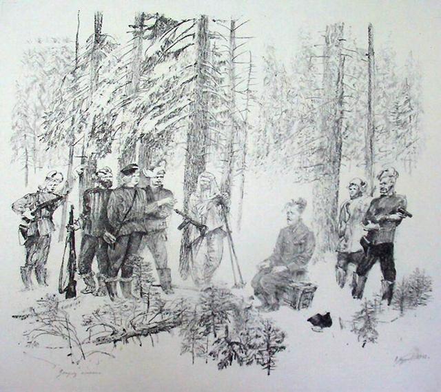 Курдов В.И. Допрос пленного. Серия "По дорогам войны". 1942 Курдов В.И. Допрос пленного. Серия "По дорогам войны". 1942